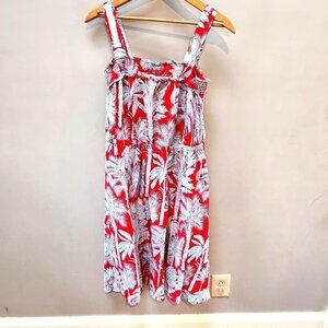Talbots Oasis Oasis Palm Voile‎ Fit & Flare Midi Dress Size 8P